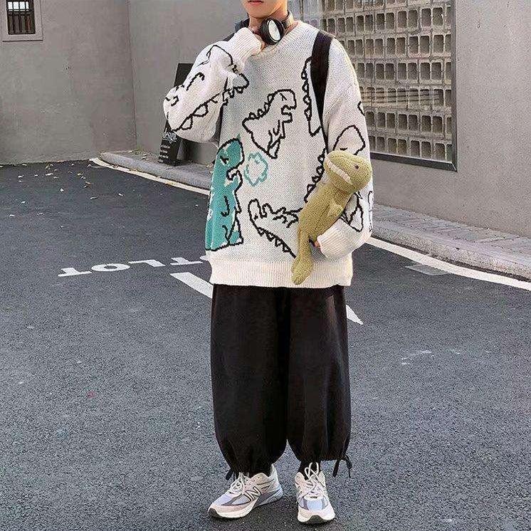 Style Core Aesthetics, New Style Trends - Dinosaur Knitted Sweater Style Core Aesthetics, New Style Trends - Dinosaur Knitted Sweater