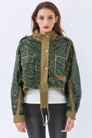 Style Core Aesthetics, New Style Trends - Disco Cowgirl Sequined Zip-Up Jacket