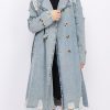 Style Core Aesthetics, New Style Trends - Distressed Denim Trench Coat