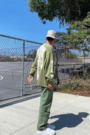 Style Core Aesthetics, New Style Trends - Distressed Oversized Skeleton Knit Sweater