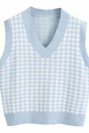Style Core Aesthetics, New Style Trends - Dogtooth Check Vest