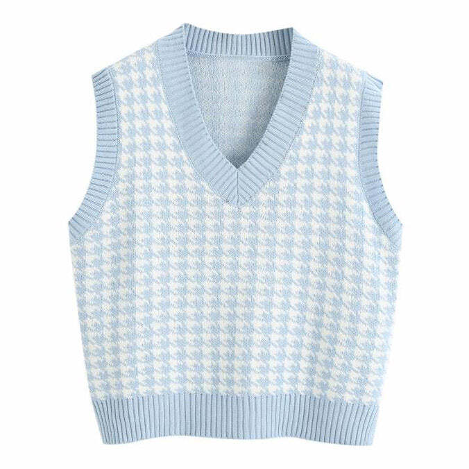 Style Core Aesthetics, New Style Trends - Dogtooth Check Vest Style Core Aesthetics, New Style Trends - Dogtooth Check Vest