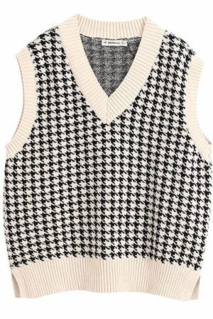 Style Core Aesthetics, New Style Trends - Dogtooth Check Vest