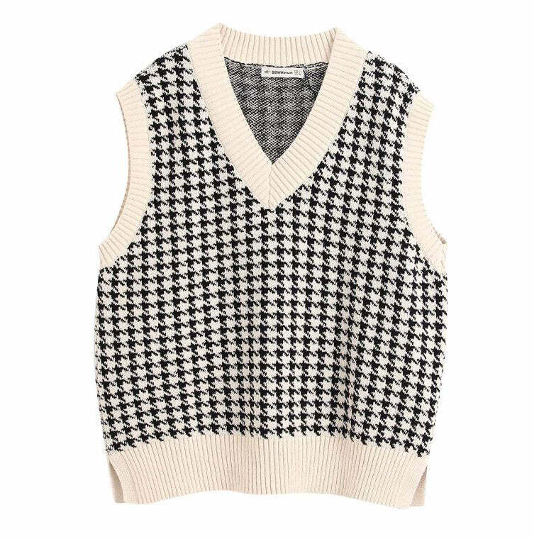Style Core Aesthetics, New Style Trends - Dogtooth Check Vest