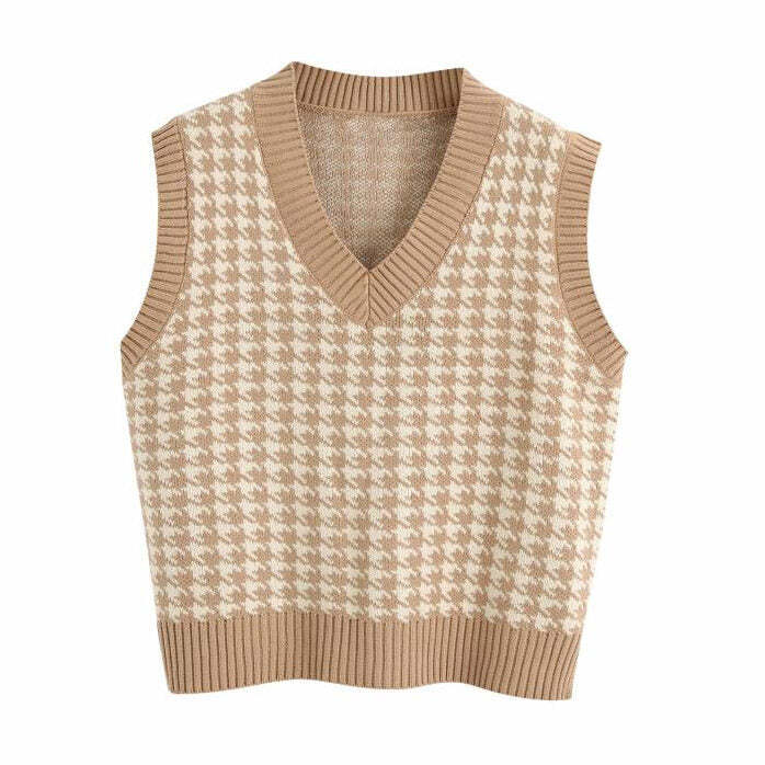 Style Core Aesthetics, New Style Trends - Dogtooth Check Vest Style Core Aesthetics, New Style Trends - Dogtooth Check Vest