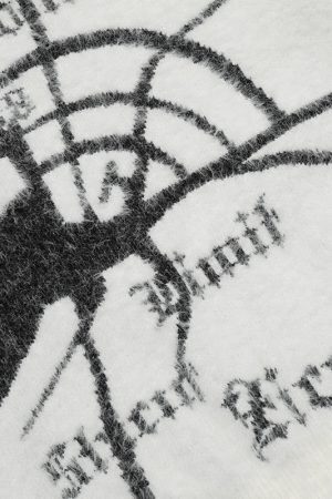 Style Core Aesthetics, New Style Trends - 'Dominate' Furry Knit Cotton Sweater