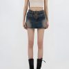 Style Core Aesthetics, New Style Trends - Double Belted Denim Mini Skort