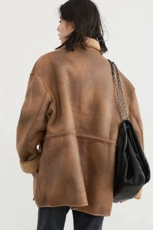 Style Core Aesthetics, New Style Trends - Double Faced Faux Leather Jacket
