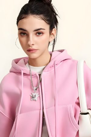 Style Core Aesthetics, New Style Trends - Double Zip-Up Cropped Hoodie