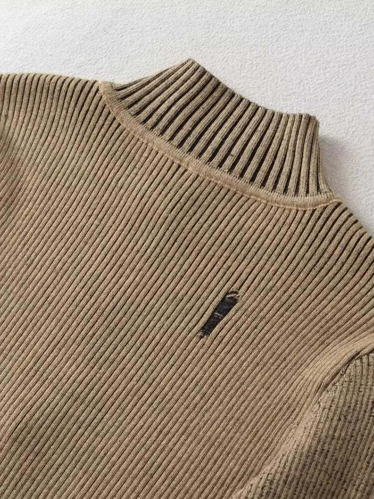 Style Core Aesthetics, New Style Trends - Double Zip-Up Distressed Corduroy Cardigan Style Core Aesthetics, New Style Trends - Double Zip-Up Distressed Corduroy Cardigan