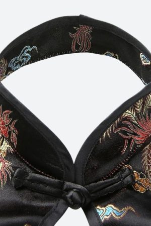 Style Core Aesthetics, New Style Trends - Dragon Backless Crop Top