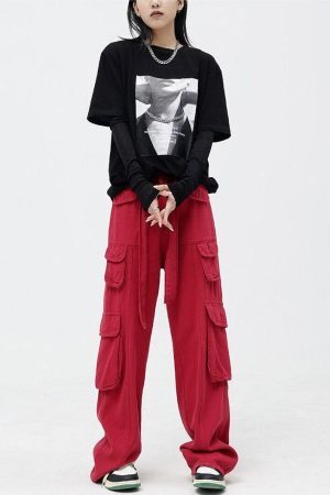 Style Core Aesthetics, New Style Trends - Drawstring Belt Cargo Pants