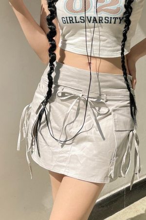 Style Core Aesthetics, New Style Trends - Drawstring Cargo Mini Skirt