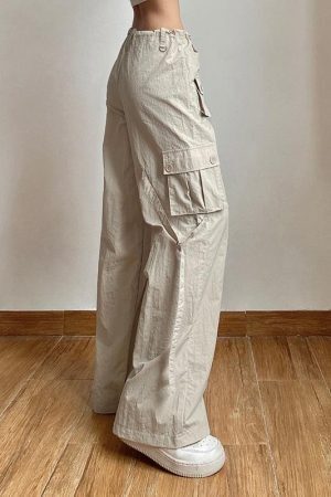 Style Core Aesthetics, New Style Trends - Drawstring Low Rise Cargo Pants