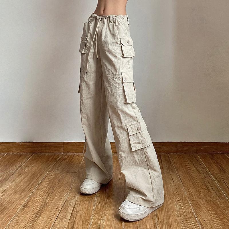 Style Core Aesthetics, New Style Trends - Drawstring Low Rise Cargo Pants