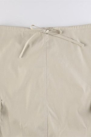 Style Core Aesthetics, New Style Trends - Drawstring Parachute Maxi Skirt