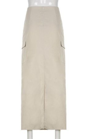 Style Core Aesthetics, New Style Trends - Drawstring Parachute Maxi Skirt