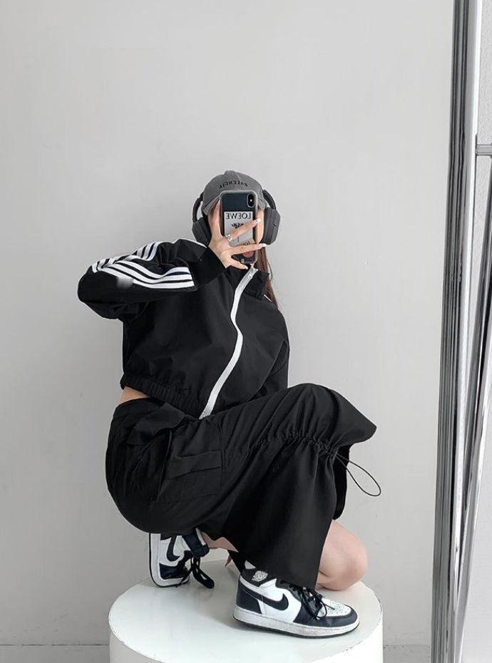 Style Core Aesthetics, New Style Trends - Drawstring Parachute Midi Skirt Style Core Aesthetics, New Style Trends - Drawstring Parachute Midi Skirt