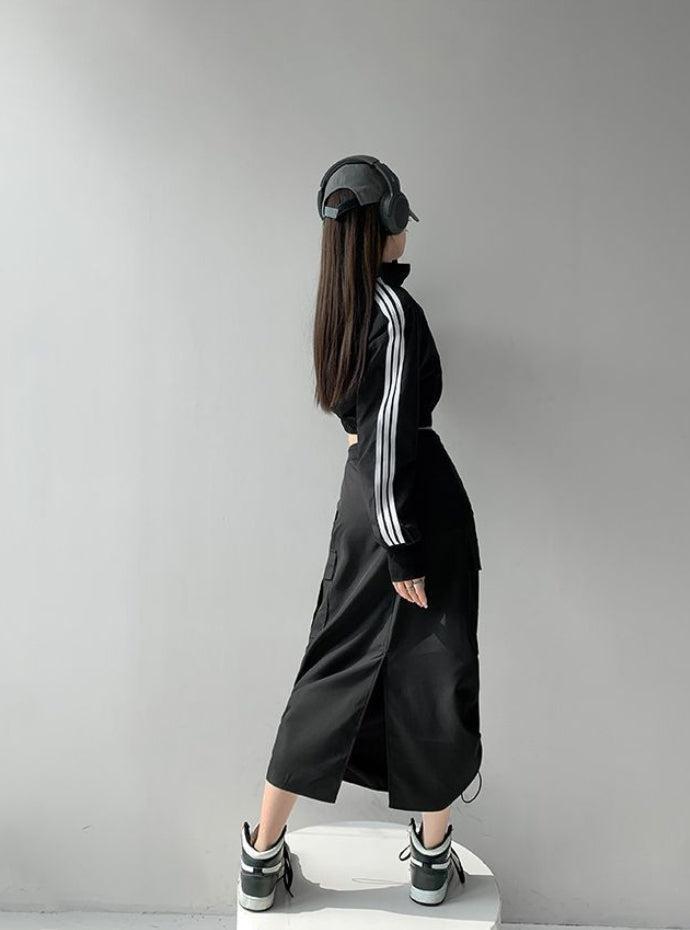 Style Core Aesthetics, New Style Trends - Drawstring Parachute Midi Skirt Style Core Aesthetics, New Style Trends - Drawstring Parachute Midi Skirt