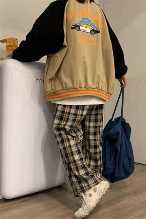 Style Core Aesthetics, New Style Trends - Elasticated Waist Checkered Sweatpants