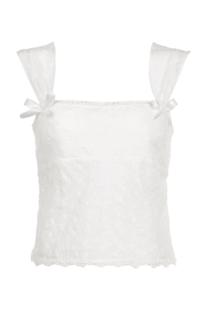 Style Core Aesthetics, New Style Trends - Embroidered Bow Lace Stitching Tank Top