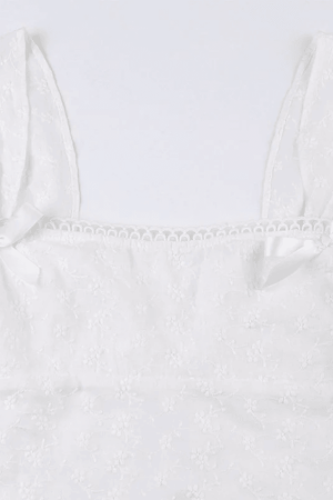 Style Core Aesthetics, New Style Trends - Embroidered Bow Lace Stitching Tank Top