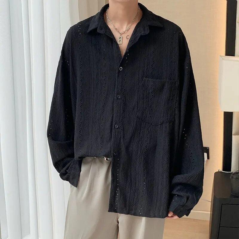 Style Core Aesthetics, New Style Trends - Embroidered Long Sleeve Shirt