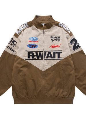 Style Core Aesthetics, New Style Trends - Embroidered Racing Jacket