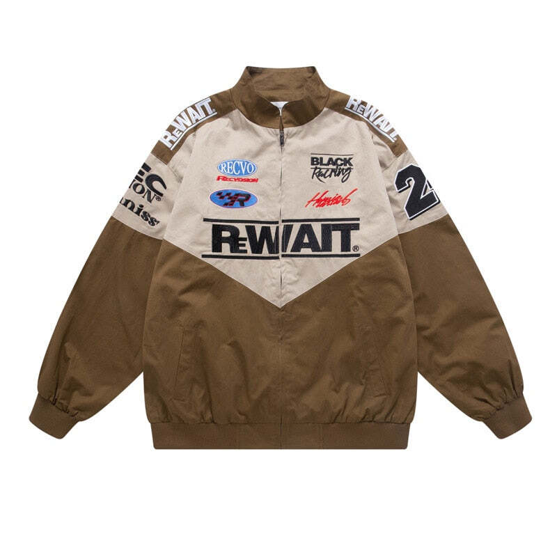 Style Core Aesthetics, New Style Trends - Embroidered Racing Jacket Style Core Aesthetics, New Style Trends - Embroidered Racing Jacket