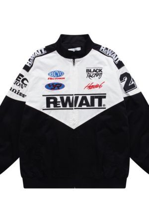 Style Core Aesthetics, New Style Trends - Embroidered Racing Jacket