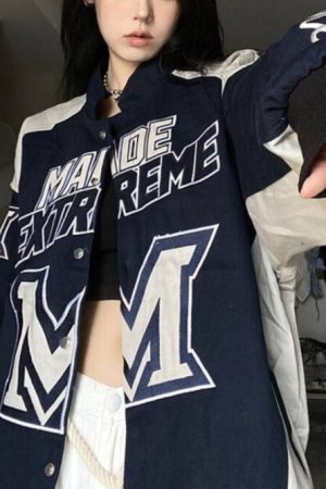 Style Core Aesthetics, New Style Trends - Embroidered Racing Jacket