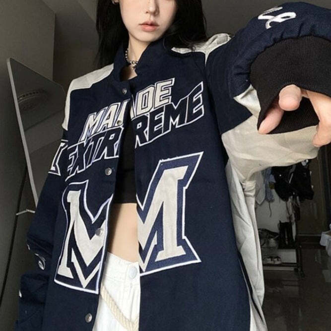 Style Core Aesthetics, New Style Trends - Embroidered Racing Jacket Style Core Aesthetics, New Style Trends - Embroidered Racing Jacket