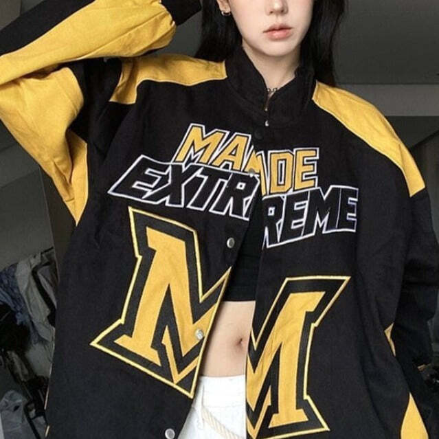 Style Core Aesthetics, New Style Trends - Embroidered Racing Jacket Style Core Aesthetics, New Style Trends - Embroidered Racing Jacket