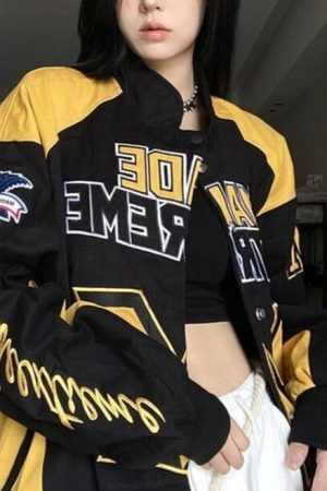 Style Core Aesthetics, New Style Trends - Embroidered Racing Jacket