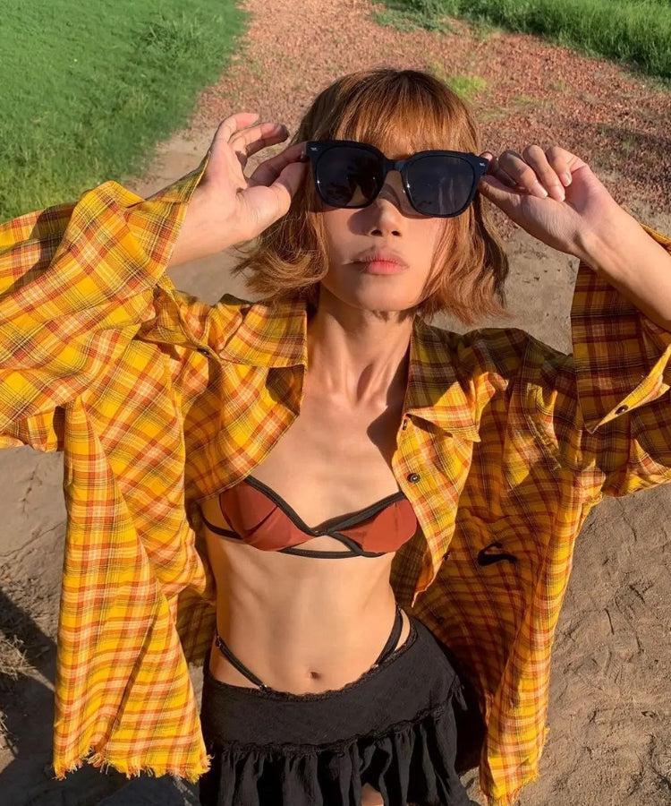 Style Core Aesthetics, New Style Trends - Embroidered Tasseled Plaid Shirt Style Core Aesthetics, New Style Trends - Embroidered Tasseled Plaid Shirt