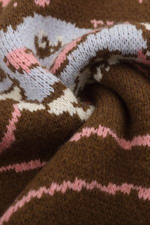 Style Core Aesthetics, New Style Trends - Evil Spider Graphic Knit Cotton Sweater