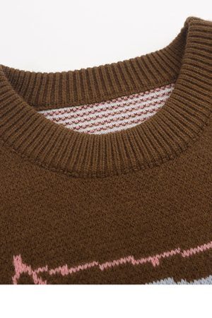 Style Core Aesthetics, New Style Trends - Evil Spider Graphic Knit Cotton Sweater