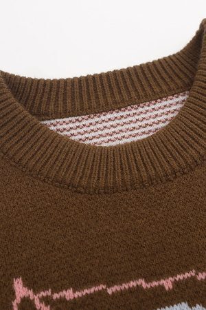 Style Core Aesthetics, New Style Trends - Evil Spider Graphic Knit Cotton Sweater