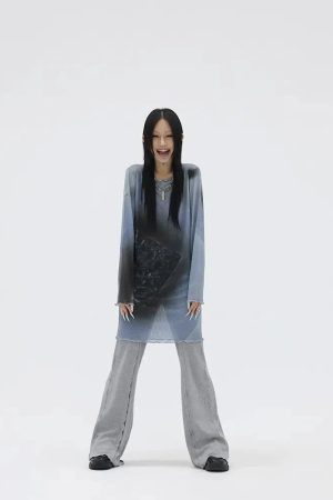 Style Core Aesthetics, New Style Trends - Extra Long Mesh Top