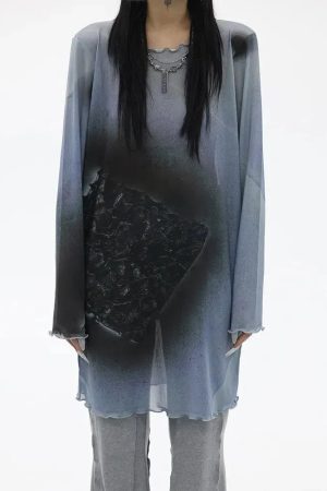 Style Core Aesthetics, New Style Trends - Extra Long Mesh Top