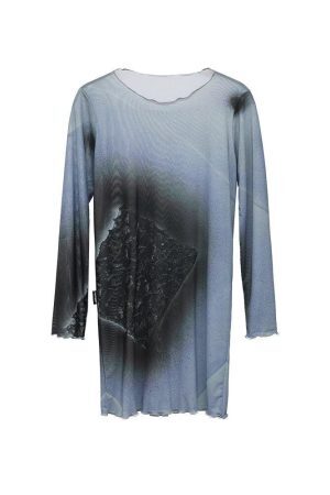 Style Core Aesthetics, New Style Trends - Extra Long Mesh Top