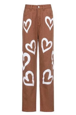 Style Core Aesthetics, New Style Trends - F235 Heart Pattern Denim