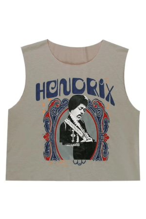 Style Core Aesthetics, New Style Trends - Face Print Cropped Tank Top