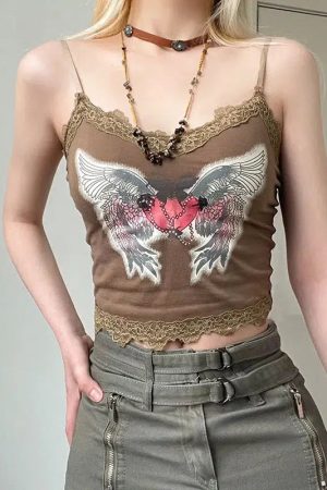 Style Core Aesthetics, New Style Trends - Fairy Grunge Angel Wings Top