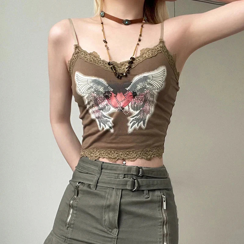 Style Core Aesthetics, New Style Trends - Fairy Grunge Angel Wings Top Style Core Aesthetics, New Style Trends - Fairy Grunge Angel Wings Top
