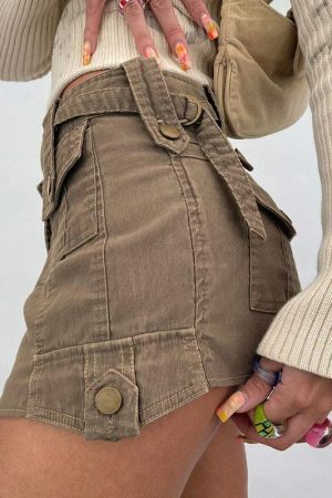 Style Core Aesthetics, New Style Trends - Fairy Grunge Cargo Mini Skirt