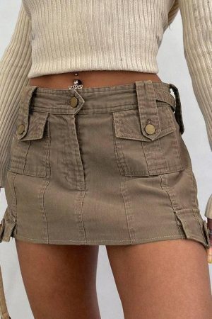 Style Core Aesthetics, New Style Trends - Fairy Grunge Cargo Mini Skirt