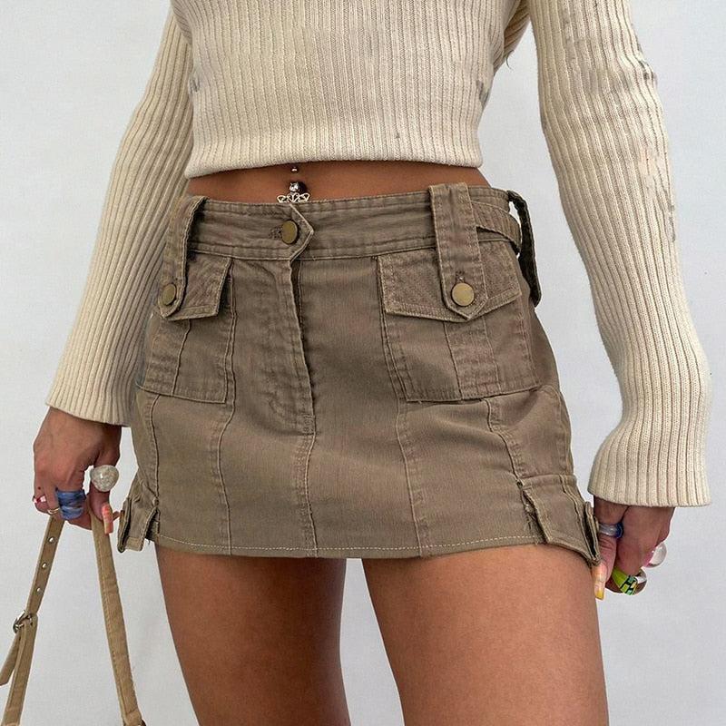 Style Core Aesthetics, New Style Trends - Fairy Grunge Cargo Mini Skirt