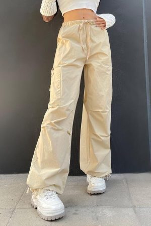 Style Core Aesthetics, New Style Trends - Fairy Grunge Drawstring Parachute Pants