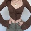 Style Core Aesthetics, New Style Trends - Fairy Grunge Flared Sleeve Crop Top